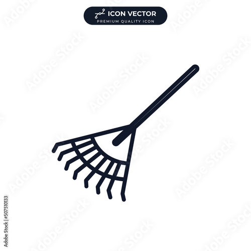 rake icon symbol template for graphic and web design collection logo vector illustration
