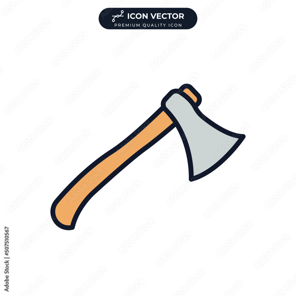 Ax Icon. hatchet icon symbol template for graphic and web design collection logo vector illustration Ax Icon. hatchet icon symbol template for graphic and web design collection logo vector illustration