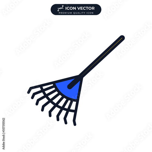 rake icon symbol template for graphic and web design collection logo vector illustration