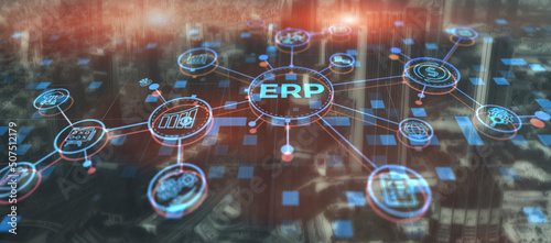 Enterprise Resource Planning ERP Management Business Technology Concept