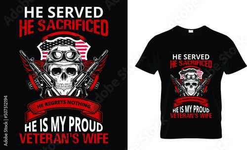 Veteran wife T-shirt design template