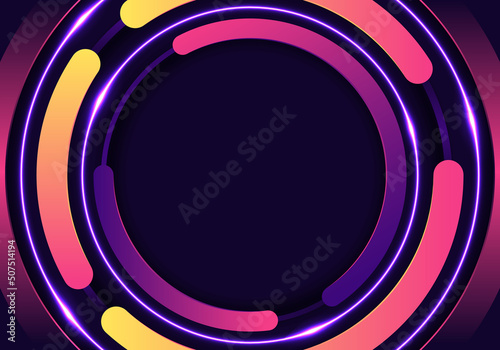 3D bright color circles rou...