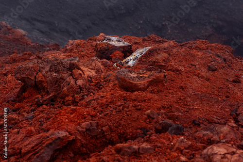 quartz and pumice on the volcanic lava