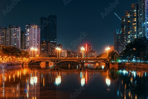 Chengdu city at night