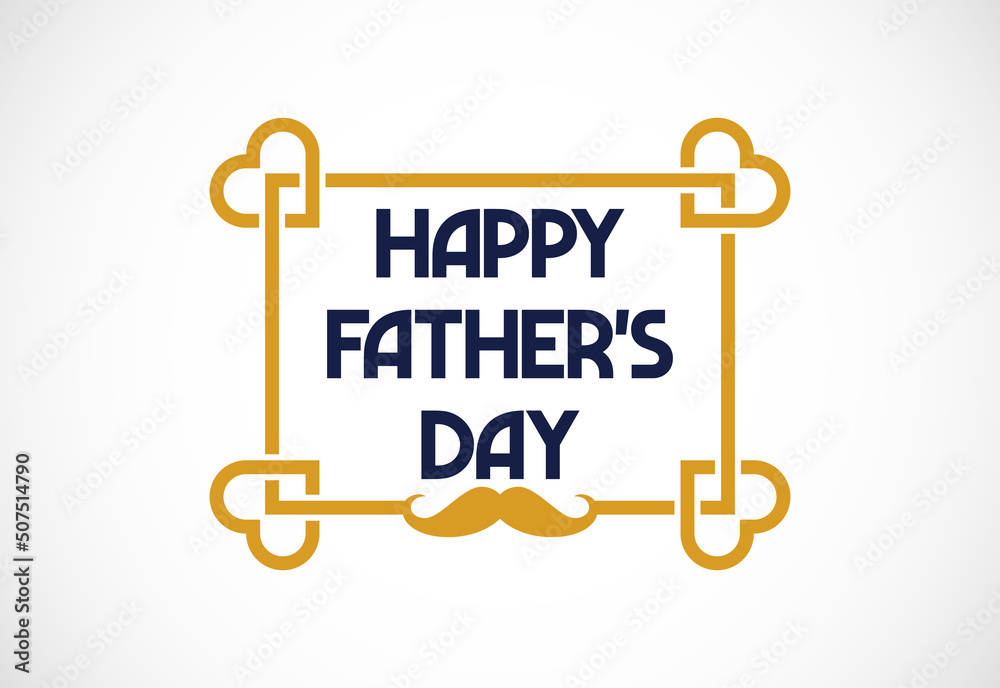 Fototapeta premium Happy Father's Day poster or banner template, Happy fathers day letters emblem vector illustration design