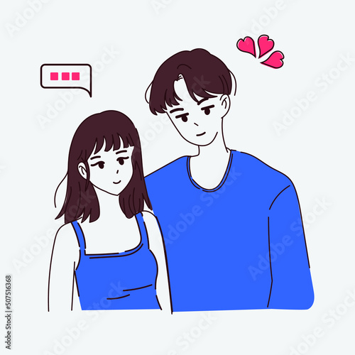 Young Loving Couple Illustration