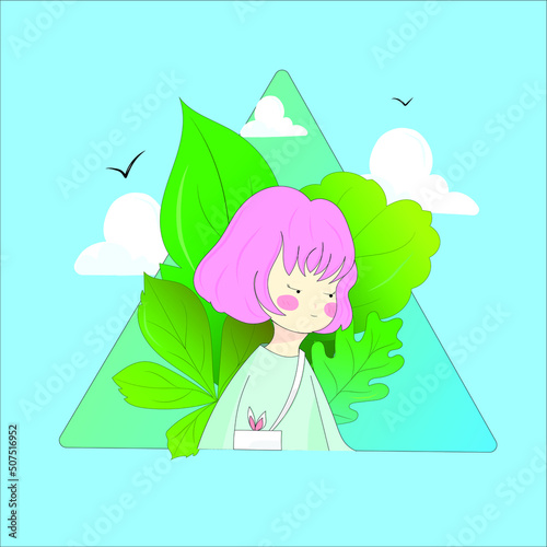 Flat Female Charterer Illustration