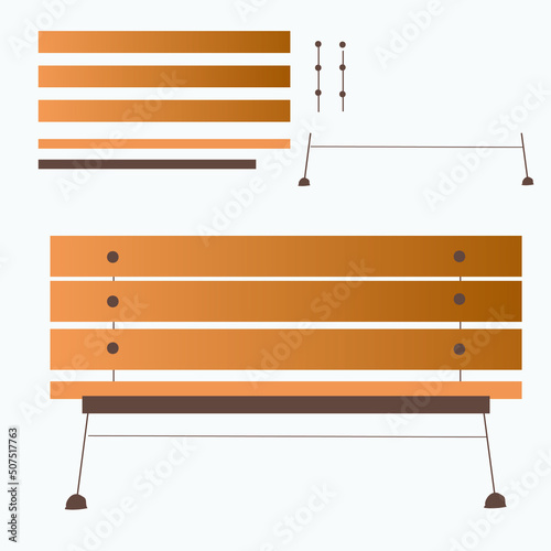 Flat Garden Chair Element Design