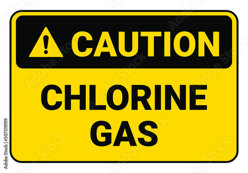Caution Chlorine gas. beware the dangers of Chlorine gas. Safety sign Vector Illustration. OSHA and ANSI standard sign. eps10