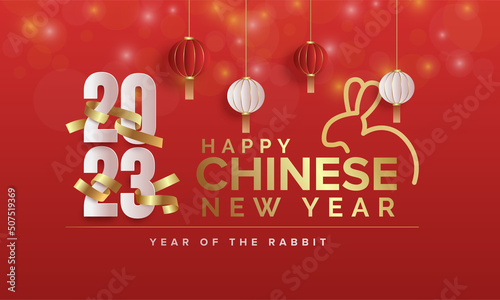 Happy new year 2023. Chinese new year. Year of the rabbit