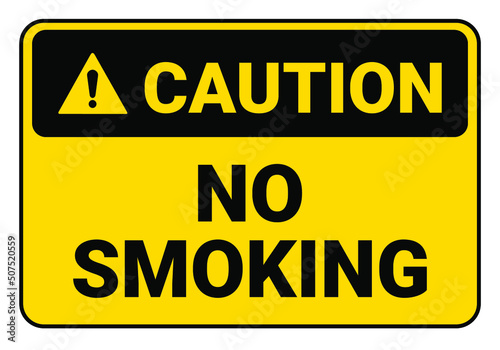 Caution no smoking. Safety sign Vector Illustration. OSHA and ANSI standard sign. eps10