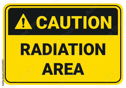 Caution Confined Radiation area. Safety sign Vector. ANSI and OSHA standard safety signs. eps10