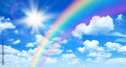Sunny background with rainb...