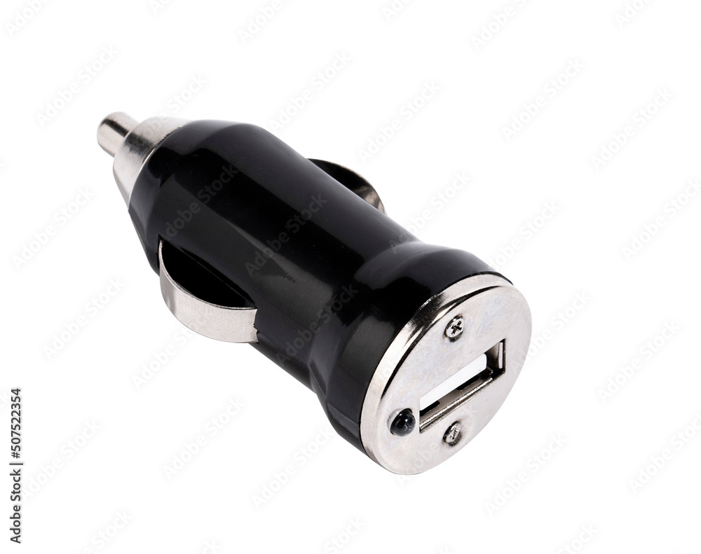 car charger, usb multi-function cigarette lighter conversion plug isolated on white car charger, usb multi-function cigarette lighter conversion plug isolated on white