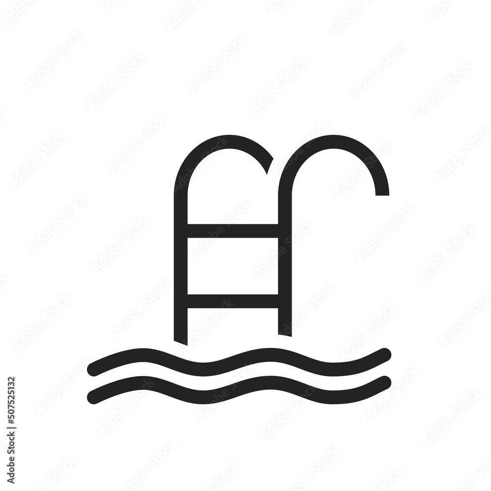 swimming pool icon. summer rest and vacation symbol. isolated vector image swimming pool icon. summer rest and vacation symbol. isolated vector image