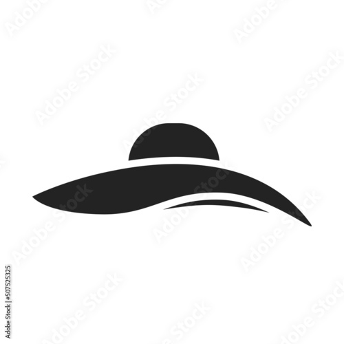 beach hat icon. summer, vacation and headwear symbol. isolated vector image