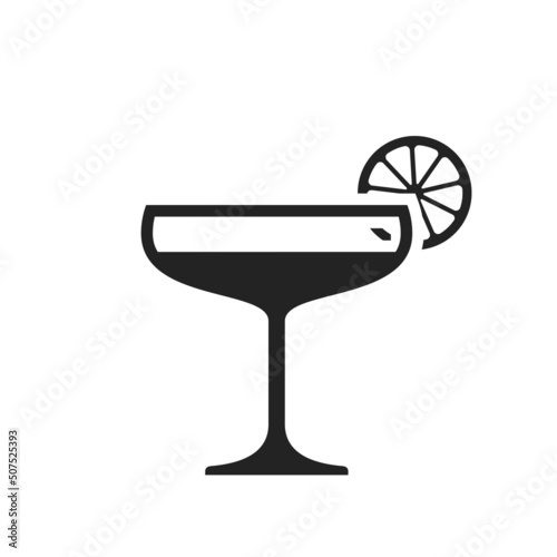 daiquiri cocktail icon. liquor and alcohol beverage symbol. isolated vector image