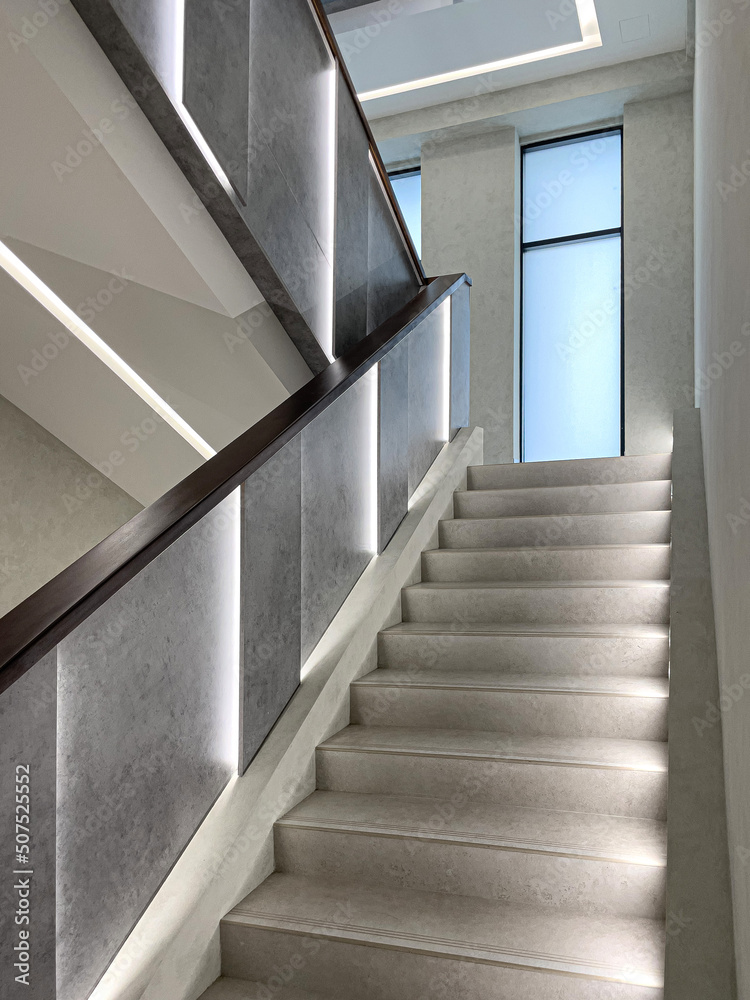 Office corridor with stairs, Office corridor with stairs,