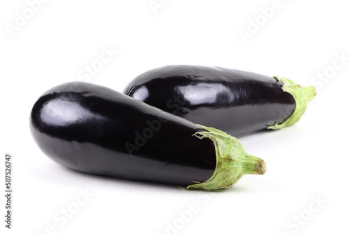 Eggplant isolated on a white background. Healthy food.Vegan food photo