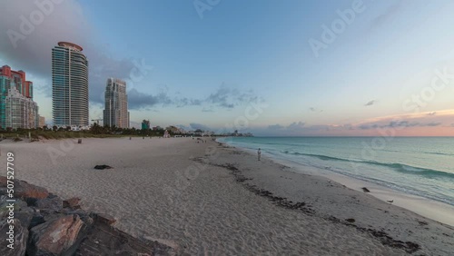 Timelapse of a sunrise on South Beach, Miami Beach, Florida