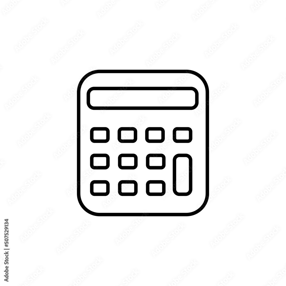 Calculator icon line symbol. Isolated vector illustration of icon sign concept for your web site mobile app logo UI design. eps 10 Calculator icon line symbol. Isolated vector illustration of icon sign concept for your web site mobile app logo UI design. eps 10