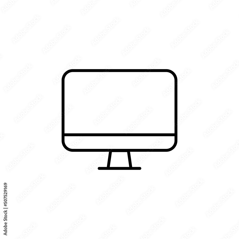 Desktop computer icon. Computer screen symbol isolated on white background. Desktop computer sign in flat style. Vector illustration for web site, mobile application. EPS 10 Desktop computer icon. Computer screen symbol isolated on white background. Desktop computer sign in flat style. Vector illustration for web site, mobile application. EPS 10