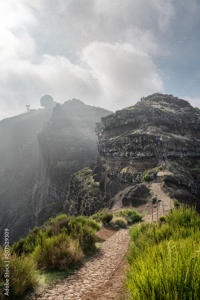 Travel in Madeira mountains, the most famous hike from Pico do Arieiro to Pico Ruivo