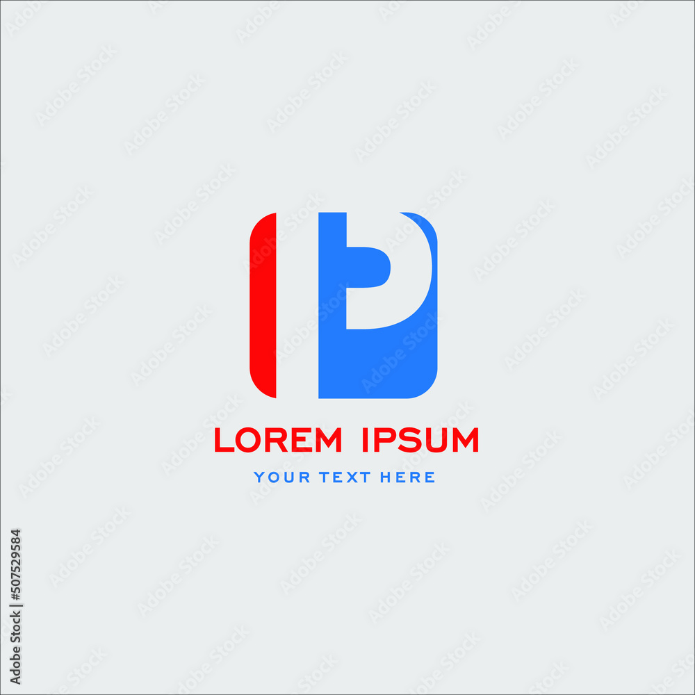 Letter P business corporate logo. Simple and clean flat design of letter P in blue and red color vector logo template. Letter P business corporate logo. Simple and clean flat design of letter P in blue and red color vector logo template.