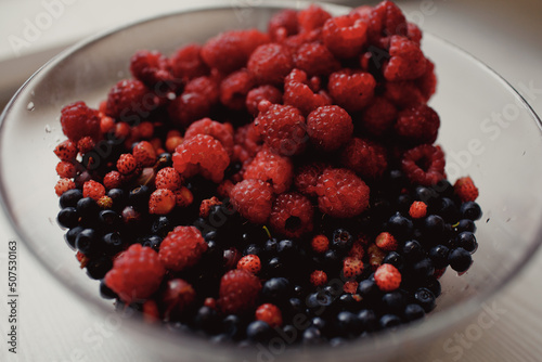 raspberries and blackberries