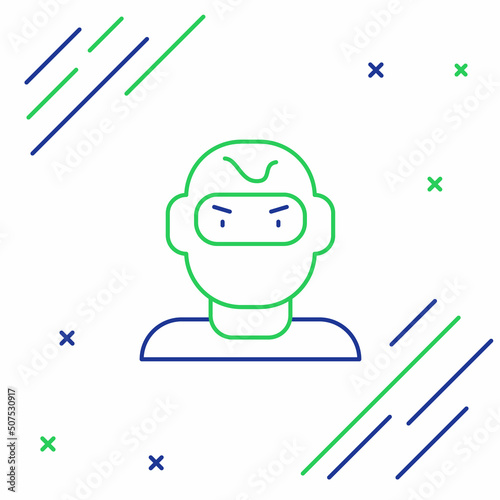 Line Thief mask icon isolated on white background. Bandit mask, criminal man. Colorful outline concept. Vector