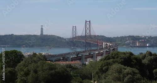 The 25 April Bridge from Miradouro do Bairro do Alvito photo