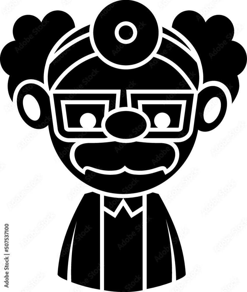 Cartoon Black and White Illustration Stethoscope Surgeon Medical ...