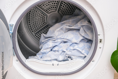 Drying machine in the house for drying linen, clothes, bed linen. Dryer.