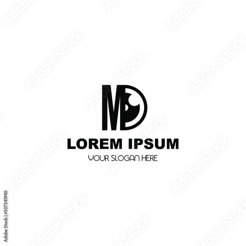 Simple Photography M Logo Design Vector