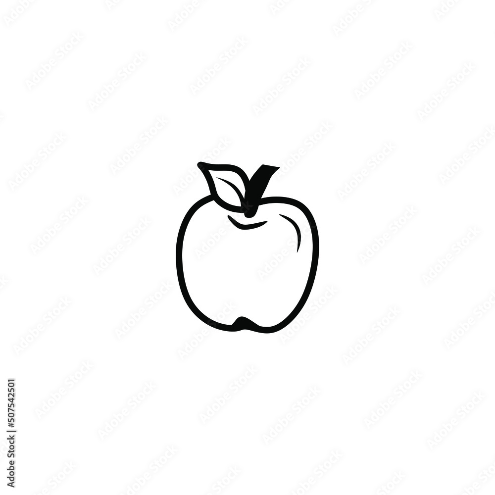 apple icon vector. An outline style design apple icon vector. An outline style design