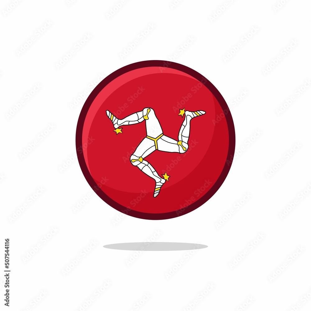 Isle of Man Flag Icon. Isle of Man Flag flat style isolated on a white ...