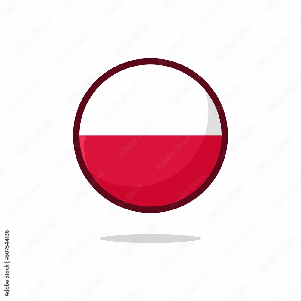 Poland Flag Icon. Poland Flag flat style isolated on a white background - stock vector. Poland Flag Icon. Poland Flag flat style isolated on a white background - stock vector.