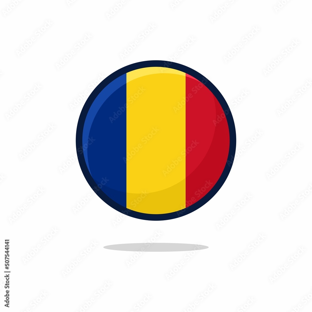 Fototapeta premium Romania Flag Icon. Romania Flag flat style isolated on a white background - stock vector.