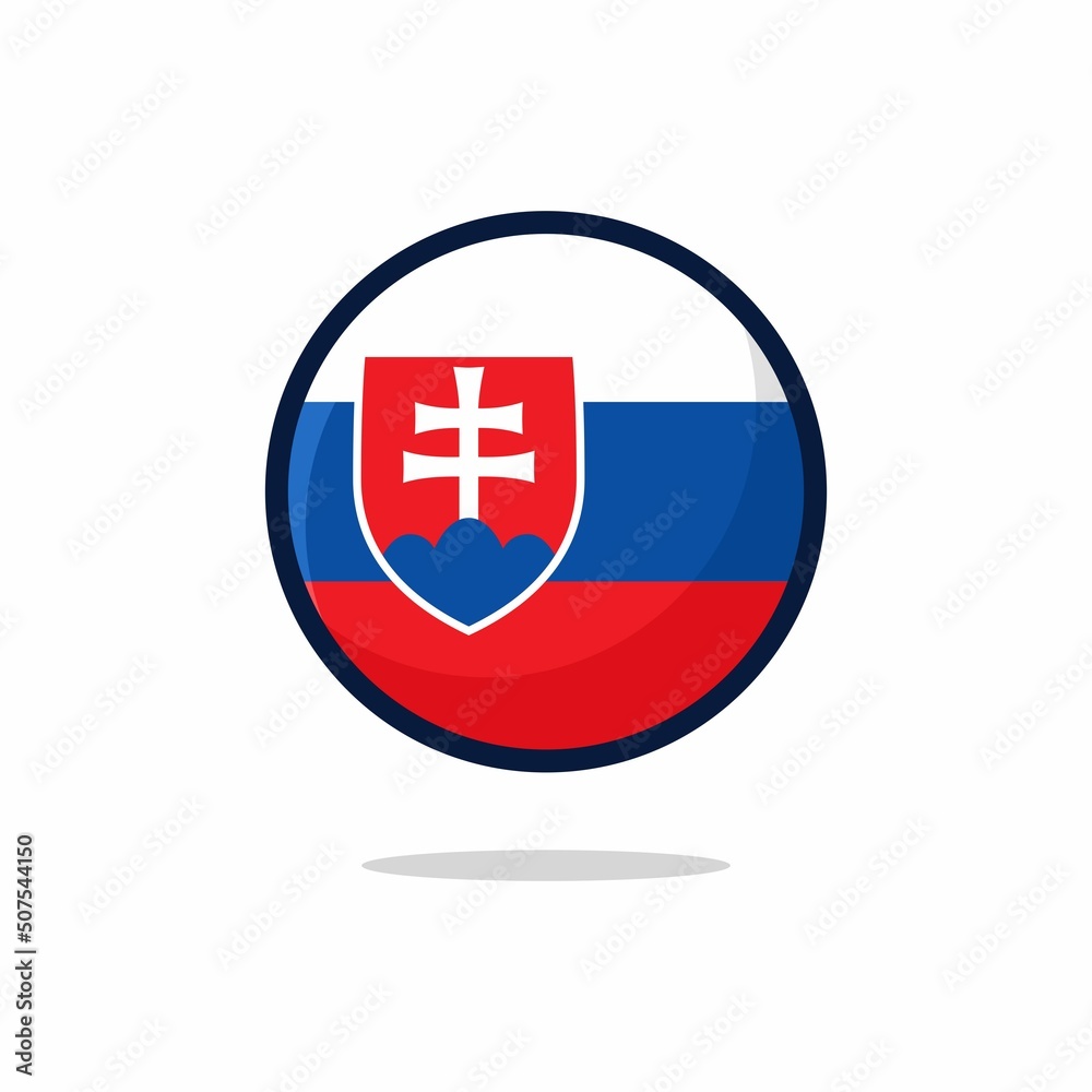 Fototapeta premium Slovakia Flag Icon. Slovakia Flag flat style isolated on a white background - stock vector.