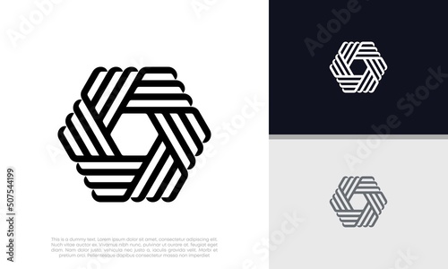 Innovative high tech logo template. Template label for blockchain technology. Technology Logo.