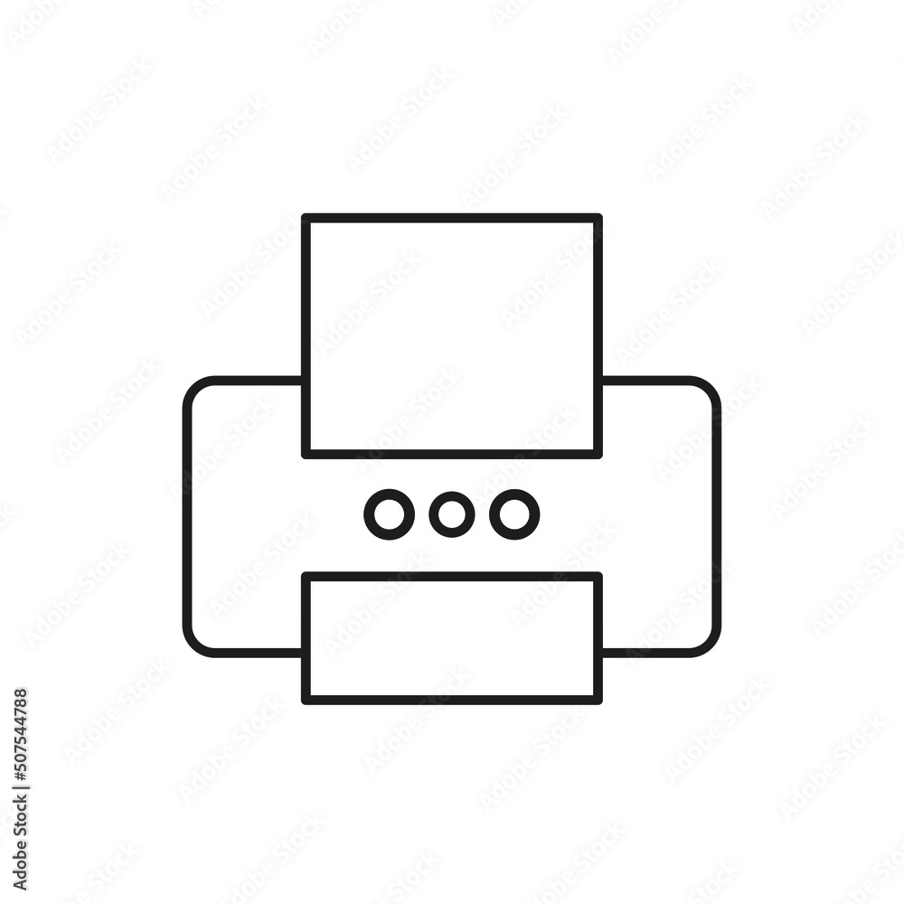Printer icon outline vector illustration Printer icon outline vector illustration