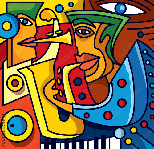 Abstract Jazz Band Artwork  Vector Art 