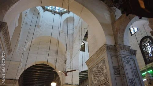 Damascus, Syria -May, 2022: Inside the Umayyad Mosque, also known as the Great Mosque of Damascus