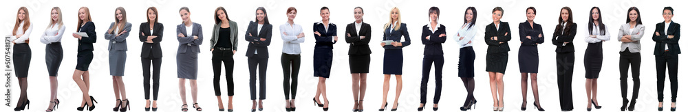 group of successful young businesswoman standing in a row group of successful young businesswoman standing in a row