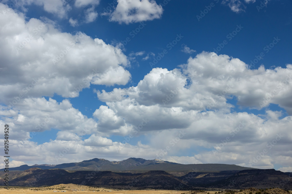 New Mexico landscape the desert and mountains of beautiful sky cloud