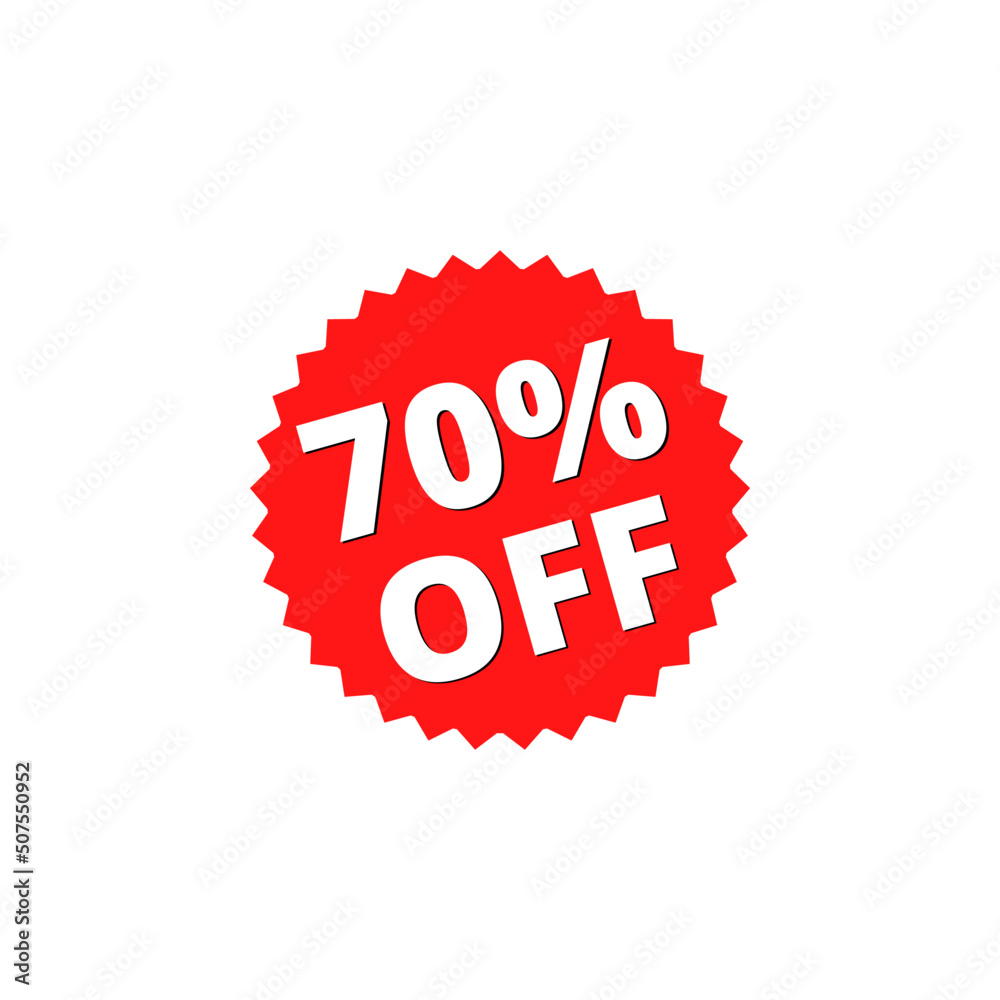 70% off with red sticker design. online discount template 70% off with red sticker design. online discount template