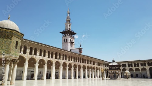 Damascus, Syria -May, 2022: The Umayyad Mosque, also known as the Great Mosque of Damascus