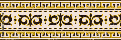 Seamless pattern, banner. Ethnic background on the theme of Turkic art, vector design