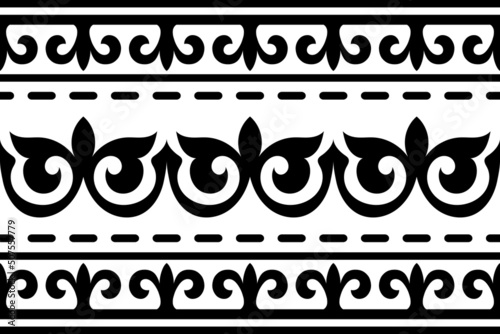 Seamless pattern. Ethnic background on the theme of Turkic art, vector design.