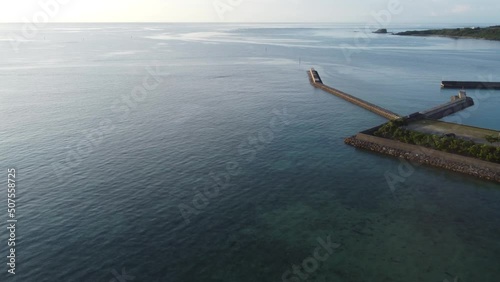 【空撮】石垣島 朝の伊野田漁港付近